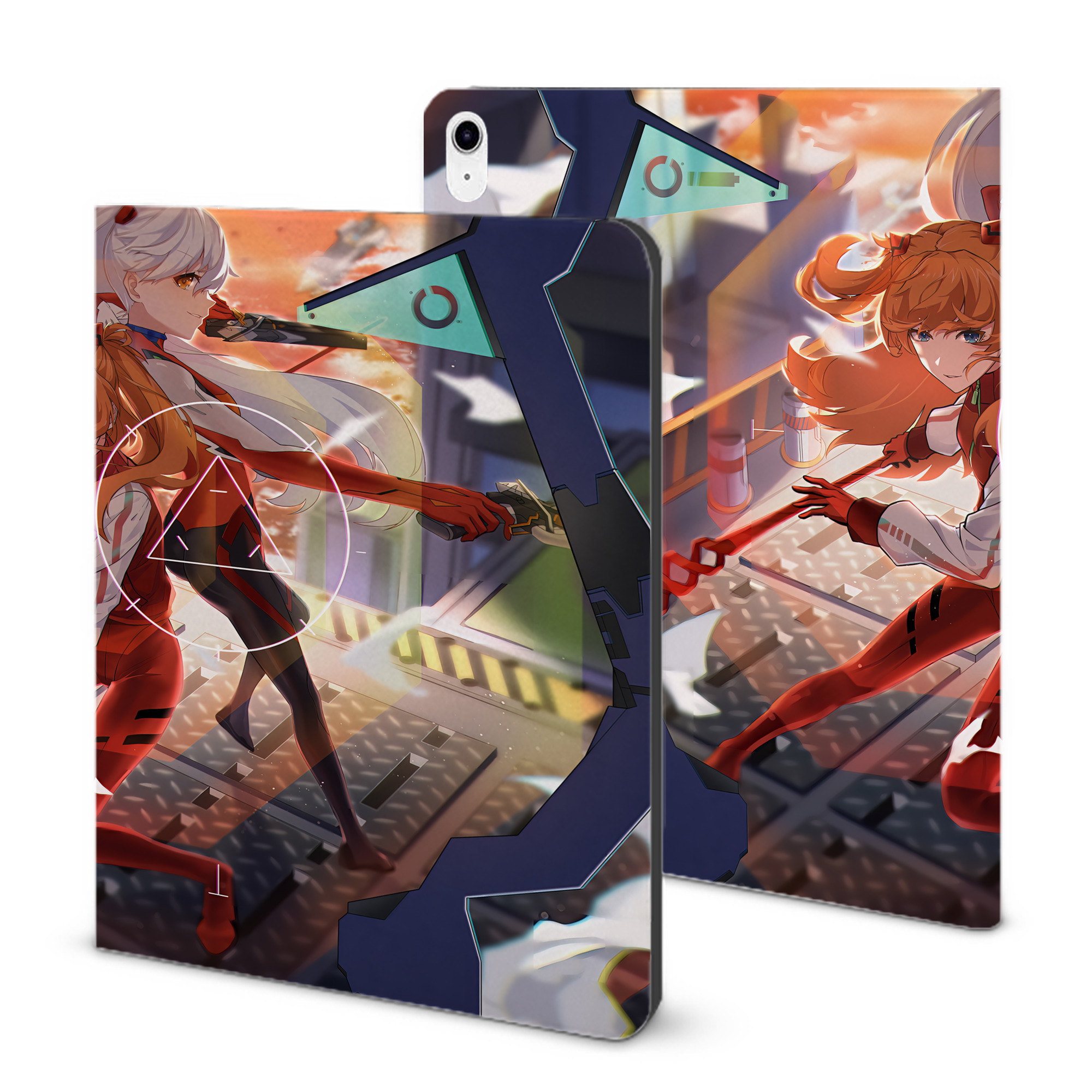 （画像用） EVA 新世紀エヴァンゲリオン IPad ケース ブック型 PUレザー TPU 耐衝撃 軽量 薄型 ペン収納なし 全面保護 IPad 各モデル対応